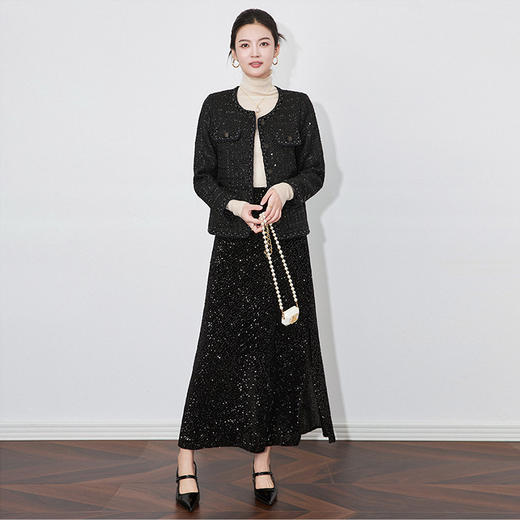 【高货wl】全新升级【铂金会员367/天猫499/差价132】(12149) 洛诗琳秋冬编织花边格子扣圆领小香风外套经典箱型短外套 商品图2