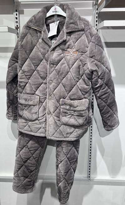 都市丽人男士加厚夹棉套装家居服长袖长裤法兰绒夹棉秋冬睡衣FHT1B5 商品图1