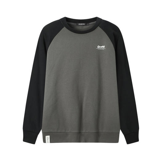 gxgjeans男装 秋季宽松刺绣纯棉插肩袖圆领套头卫衣男 商品图4