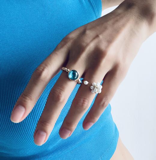 LHWINDSOR 小葡萄开口戒指原创设计精致小众珍珠戒指 商品图3