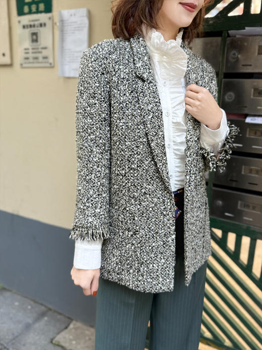 TYNVIE 西装领无纽扣外套 - 香槟金 商品图1