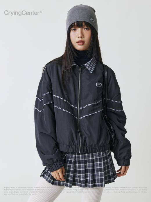 CryingCenter 藏青格纹双面穿夹克棉服 哭喊中心 商品图1