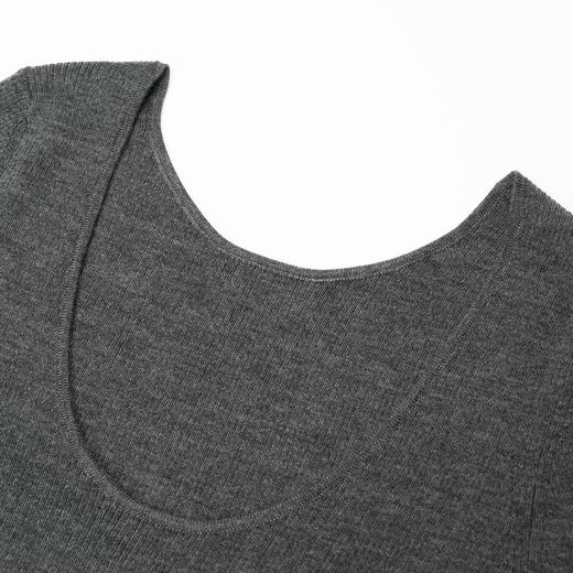 ROMI STUDIO“基础优雅"100%精纺羊毛修身U领针织打底毛衫23AWM422 商品图2