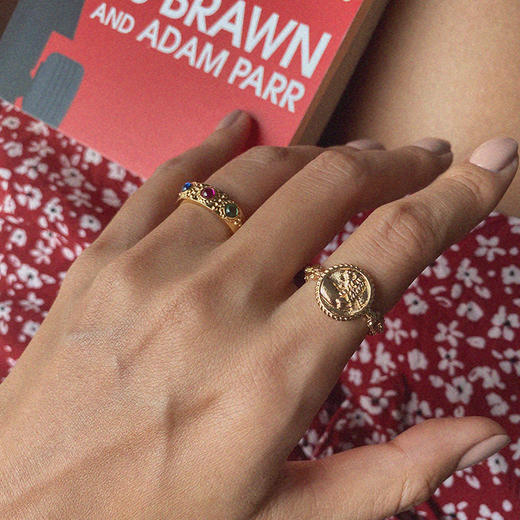 LHWINDSOR 狮子古币链条戒指复古轻奢可调节手寸指环 商品图6