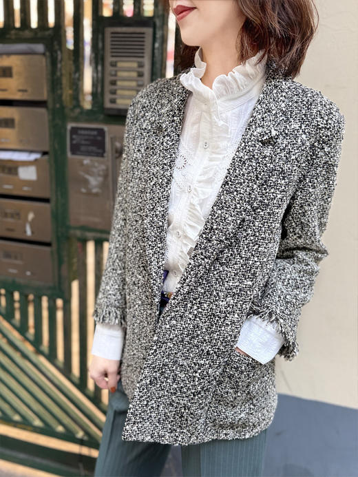 TYNVIE 西装领无纽扣外套 - 香槟金 商品图2