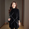 CC-JDS-8921新款秋冬大码慵懒风中长款半高领毛衣女宽松显瘦针织衫上衣厚 商品缩略图1