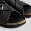 ROMI STUDIO休闲百搭 时尚外穿交叉单扣平底黑色软木拖鞋 S3331 商品缩略图2