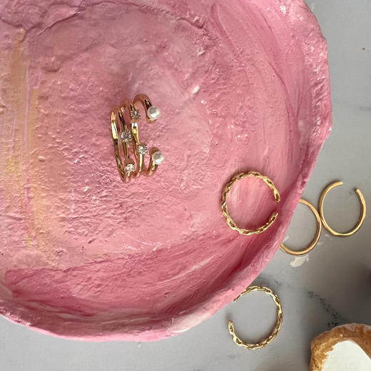 LHWINDSOR 小气泡叠加开口戒指三枚自由组合指环小众简约百搭饰品 商品图5