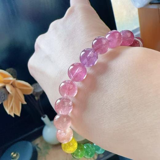 8mm-9mm单圈渐变彩虹碧玺手串 商品图4