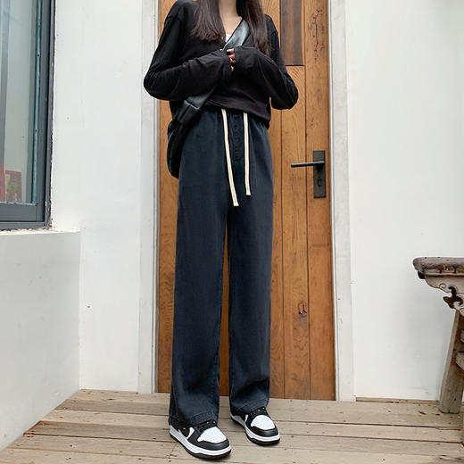 【显高显瘦，穿出时髦精】春季新款天丝阔腿牛仔裤 女高腰宽松垂感直筒拖地裤潮 商品图6
