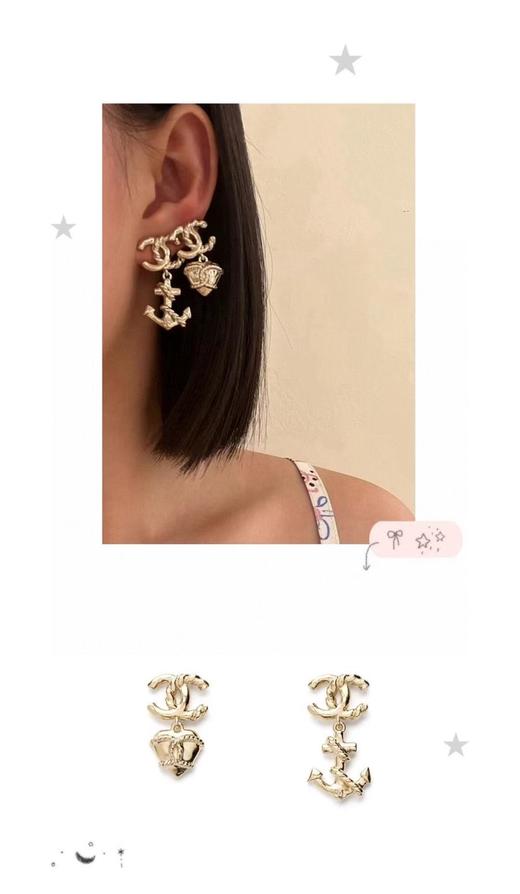 香奈儿25早春最新款绝美系列双c吊锚心耳钉（XJ） 商品图5