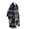 【复古格调】24新款咖蓝格复古时尚牛角扣设计师韩系毛呢大衣外套！ 商品缩略图4
