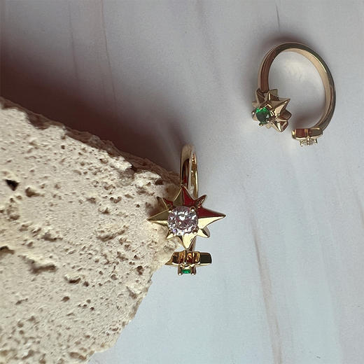 LHWINDSOR  原创设计North Star 北辰组合戒 星星戒指 商品图2