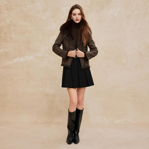 PP602斯尔丽2024新款冬季保暖休闲皮毛一体减龄时尚气质优雅皮草外套 商品图3