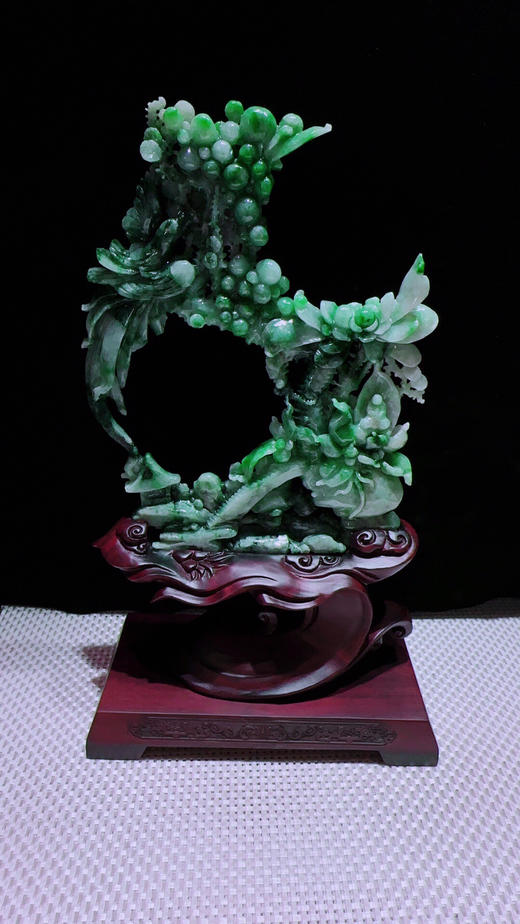 620657翡翠摆件【富贵满堂 鸟语花香】 商品图3