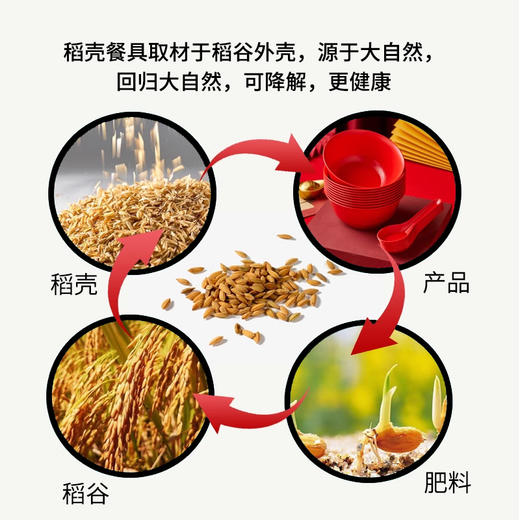 【秒杀❗️19.9抢46个🔥一次性餐具】动动筷子，好运齐聚，稻壳套装，可降解，健康卫生！新年蛇年家用10人份碗筷杯一次性碗红色结婚酒席用的碗 商品图3