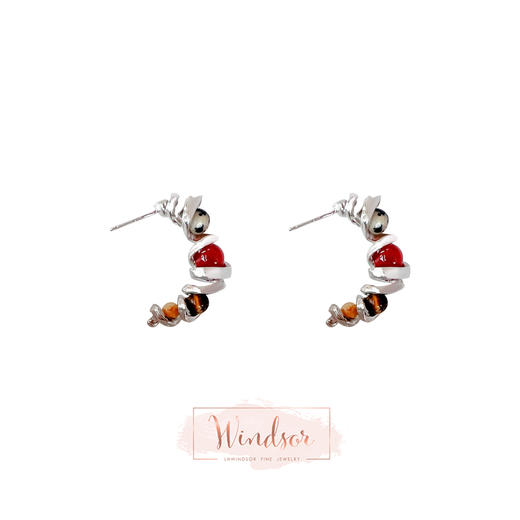 LHWINDSOR 原创设计卷帘滚珠耳环胡安The Red Sun色彩艺术感耳环 商品图0