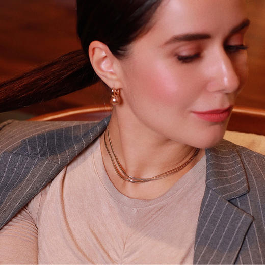 LHWINDSOR 蛇骨毛衣链时髦百搭长款气质颈链chic质感项链 商品图3