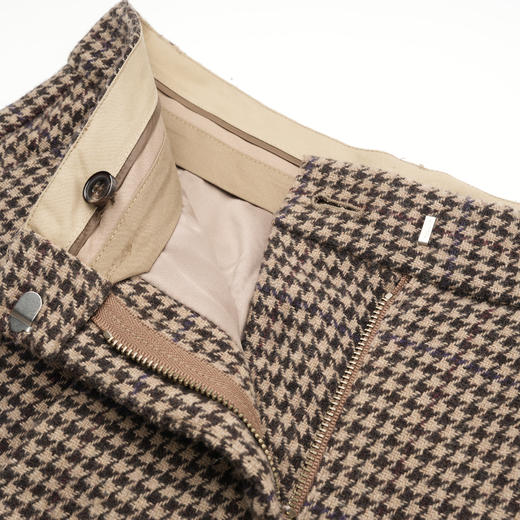 ROMI STUDIO“quiet luxury”精纺羊毛高腰英伦复古格纹裤23AWK563 商品图2