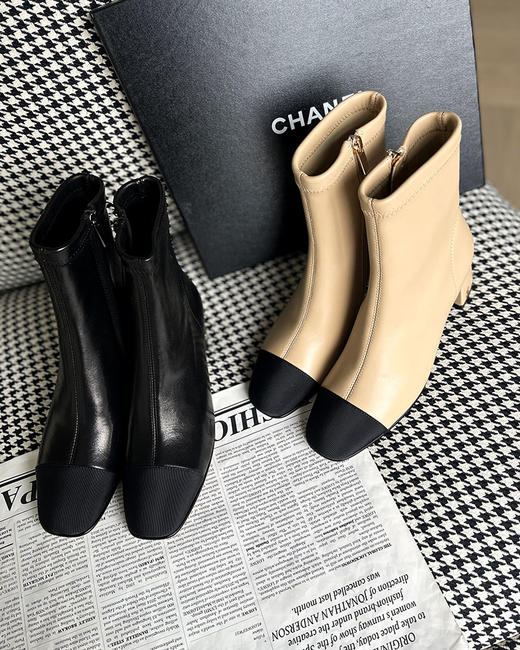 现货 THS 12.9-限时 香家 进口羊皮鞋头拼接短靴 2色 BZ1228 商品图4