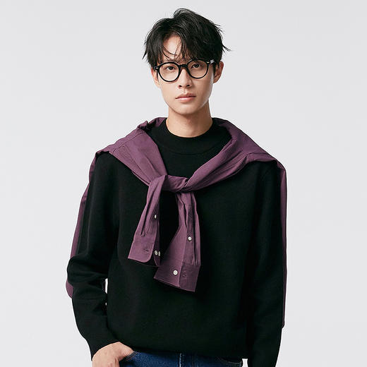 棉仓356826010-可机洗半高领双面异色毛衣 商品图1