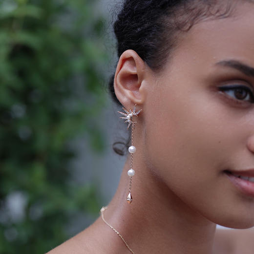 LHWINDSOR Statue of Liberty 自由女神耳环项链轻复古小众设计精致珍珠长链耳环 商品图2