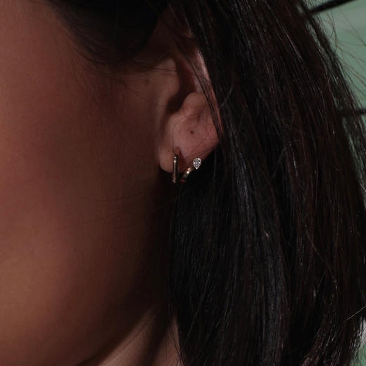 LHWINDSOR 细竹耳语耳钉经典竹节系列耳饰复古金色叠戴饰品 商品图2