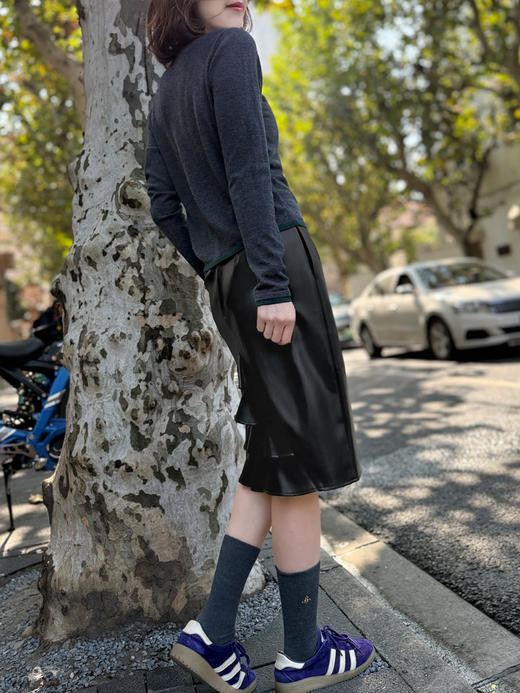 TYNVIE 双层波浪领口打底衫-灰色 商品图7