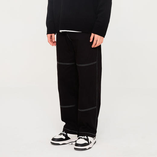 gxgjeans男装春季明线结构宽松休闲长裤子 商品图1