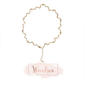 LHWINDSOR 水波纹项链女ins潮小众设计感波浪锁骨链