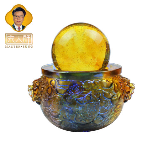 宋韶光大师琉璃球八方纳财聚宝盆 古法琉璃摆件商务礼品 商品图4