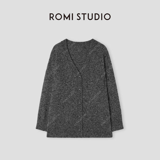 ROMI STUDIO “法式优雅” 康宝莱绵羊毛混纺廓形针织开衫 432WS172 商品图3