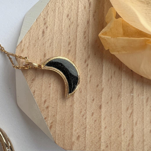 LHWINDSOR Fine Jewelry 白昼黑夜双面月牙项链黑白双面项链 商品图1