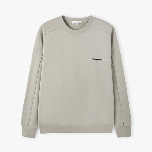 gxgjeans男装秋季灰绿色字母印花休闲圆领套头卫衣男 商品图4