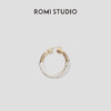 ROMI STUDIO 铜合金皮质耳饰 法式纯手工编织圆形耳圈耳饰S3589 商品缩略图0