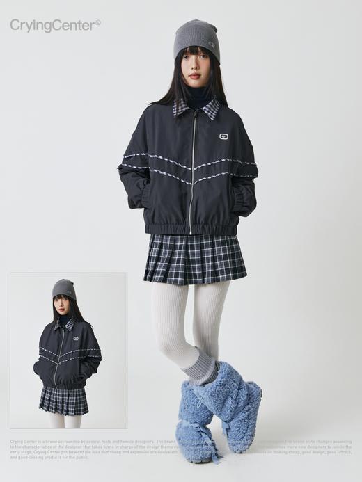 CryingCenter 藏青格纹双面穿夹克棉服 哭喊中心 商品图3