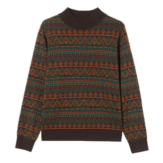 CC-CJ-567设计感复古半高领毛衣女2024秋冬新款宽松保暖针织打底上衣 商品图4