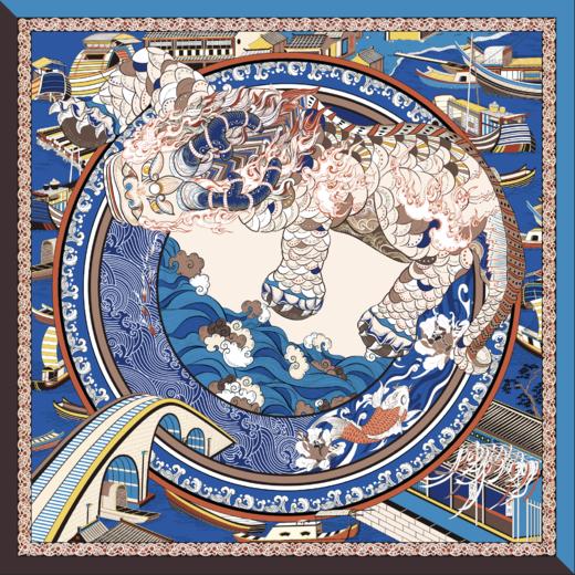 放心消费月 喜得宝文创丝巾《守.护》杭州运河拱宸桥趴蝮 杭州丝绸100%桑蚕丝斜纹绸 商品图6