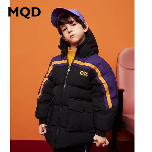 【秒1】【MQD】童装儿童连帽羽绒服冬装中长款加厚保暖外套男童拼接撞色洋气 商品图0
