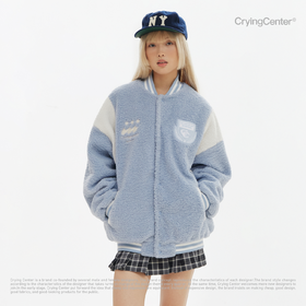 CryingCenter 软糯女高宽大拼接摇粒绒夹克 哭喊中心