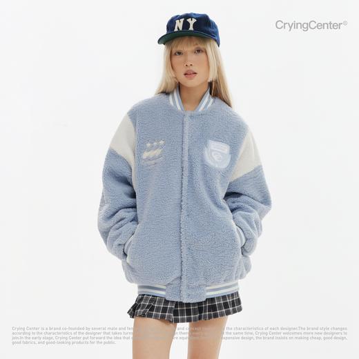 CryingCenter 软糯女高宽大拼接摇粒绒夹克 哭喊中心 商品图0