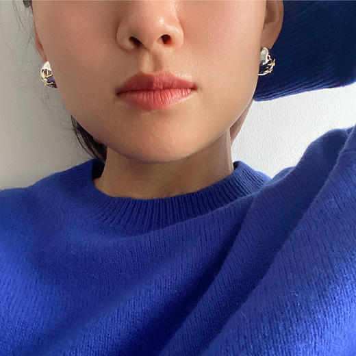 LHWINDSOR 胖胖紧身衣双金色耳钉现代简约轻巧舒适耳饰 商品图3
