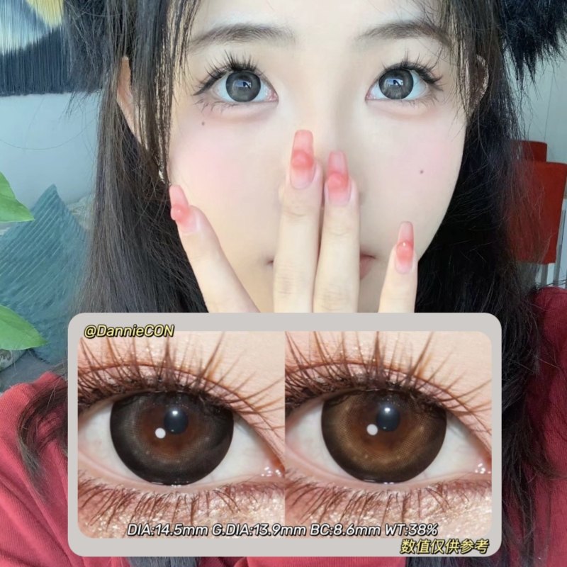 Lvycon半年抛·酱心可可&北极光·14.5mm(着色参考13.9mm) 0-1000度(有525/575) 韩产进口·(建议佩戴3-4个月左右更换)