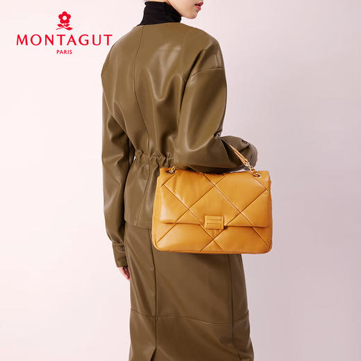 梦特娇女包女士柔软羊皮百搭时尚小香风通勤斜挎包单肩菱格包 商品图8