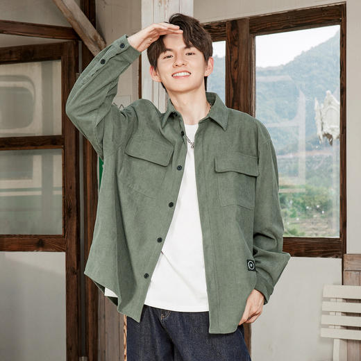 gxg.jeans男装春秋衬衣外套男青年灯芯绒休闲长袖衬衫潮 热卖衬衫 商品图2