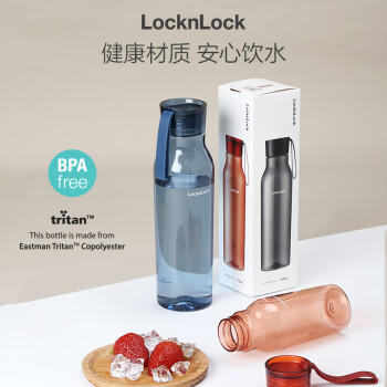 乐扣乐扣（LOCK&LOCK）夏季运动水杯简约塑料杯户外便携水壶男女学生杯子蓝色550ML 商品图5