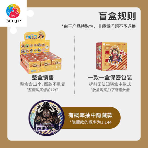 【折扣商品 不退不换】16片 盲盒磁铁塑料拼图 D1327 ONE PIECE-闪亮登场系列**商品仅剩散盒 介意勿拍 商品图2