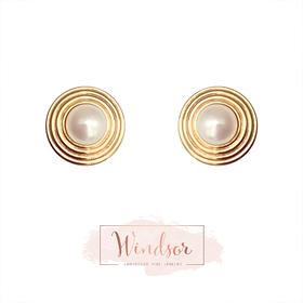 LHWINDSOR 土星Saturn耳钉珍珠星球圆环耳饰百搭简约设计感耳环