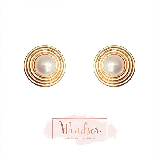 LHWINDSOR 土星Saturn耳钉珍珠星球圆环耳饰百搭简约设计感耳环 商品图0