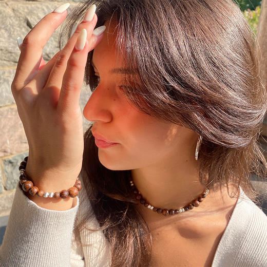 LHWINDSOR 原创设计助发展缓解压力平和生长梨花木项链梨花木手链 商品图4